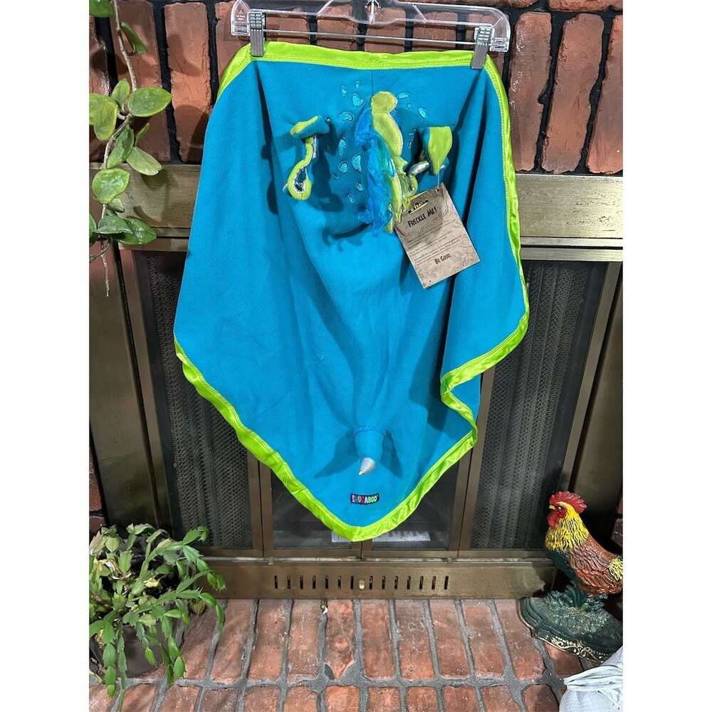 Snugaboo Noodles Hooded Security Blanket Lovey Blue Green Sea Creature